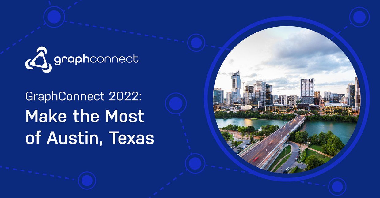 GraphConnect 2022 event banner with the GraphConnect logo and an Austin skyline in a circular frame