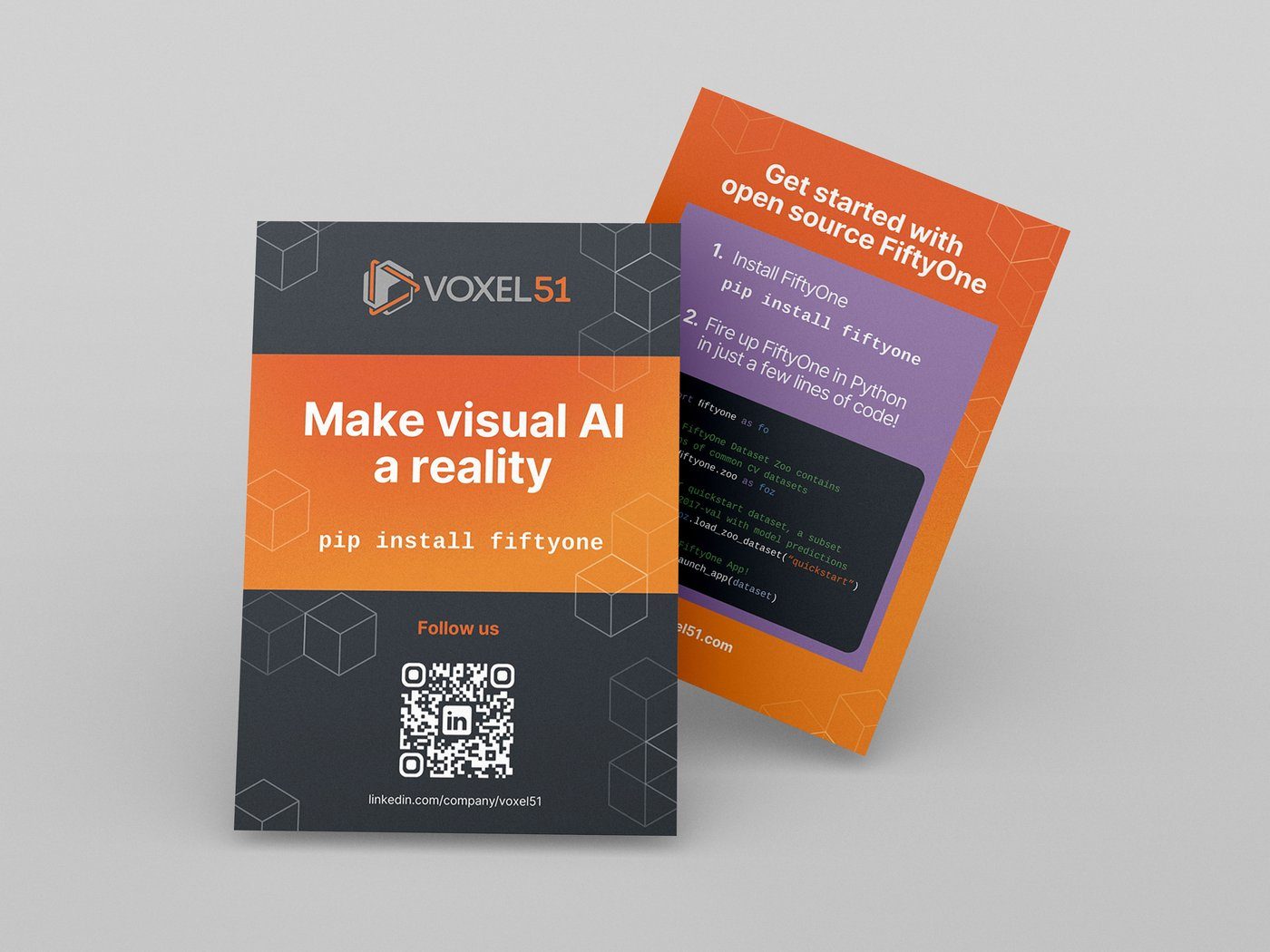 Voxel51 conference postcard, front and back