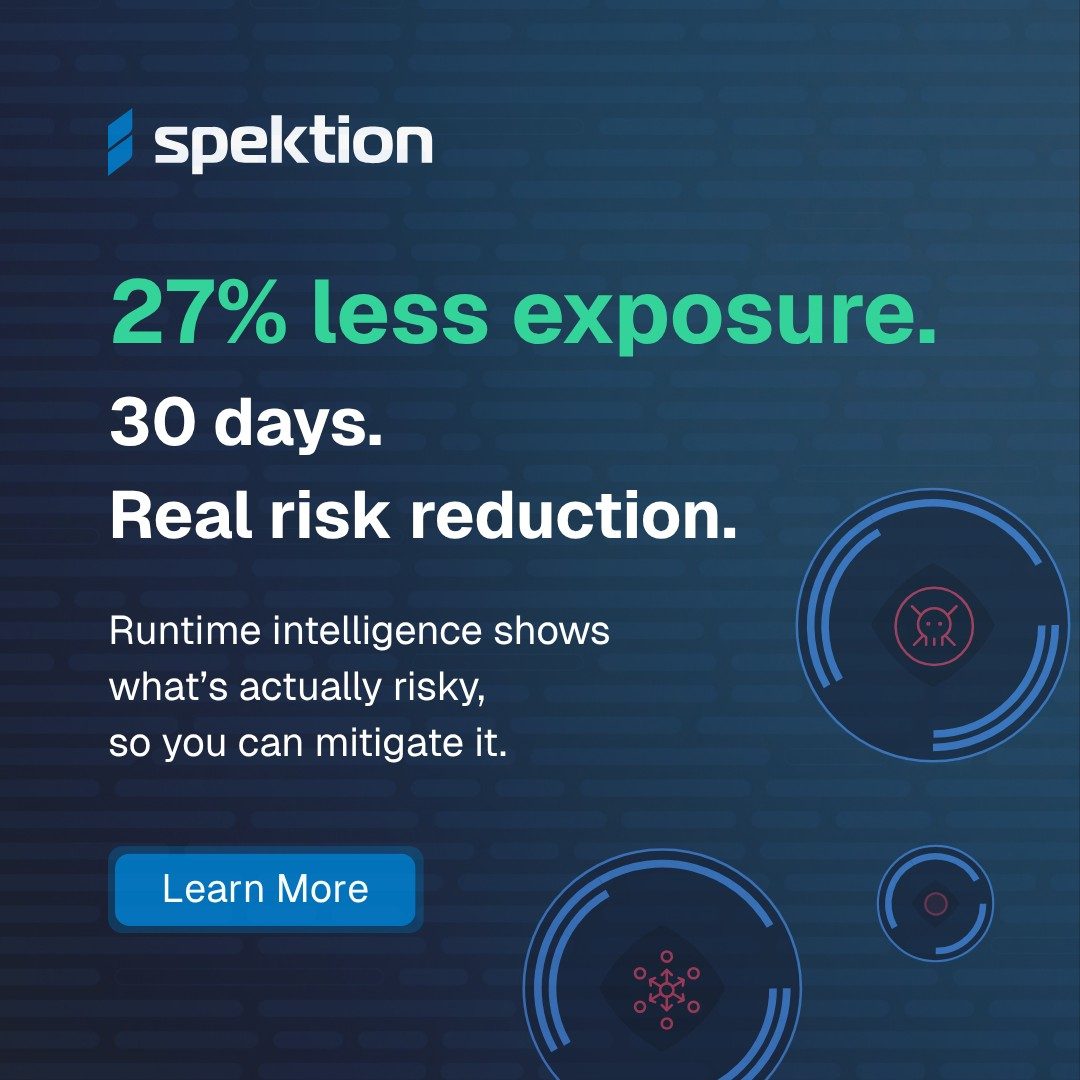 Spektion social ad on deep blue: 27% less exposure. 30 days. Real risk reduction.