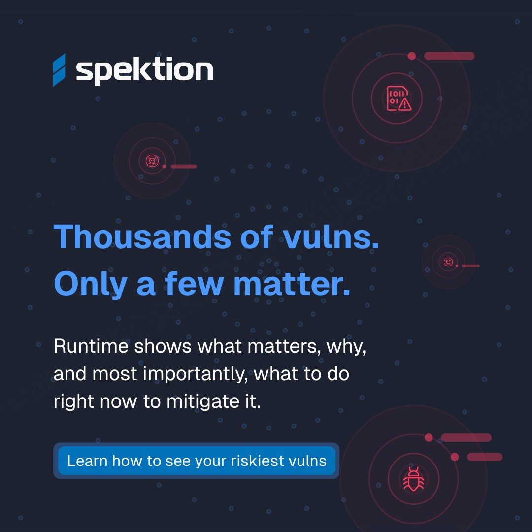 Spektion social ad on navy: Thousands of vulns. Only a few matter.